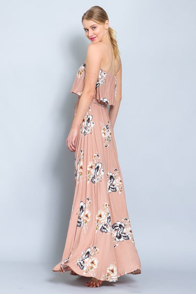 Floral Strapless Maxi Dress