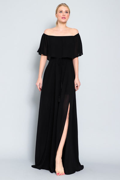 Off Shoulder Ruffled Top Maxi Dress