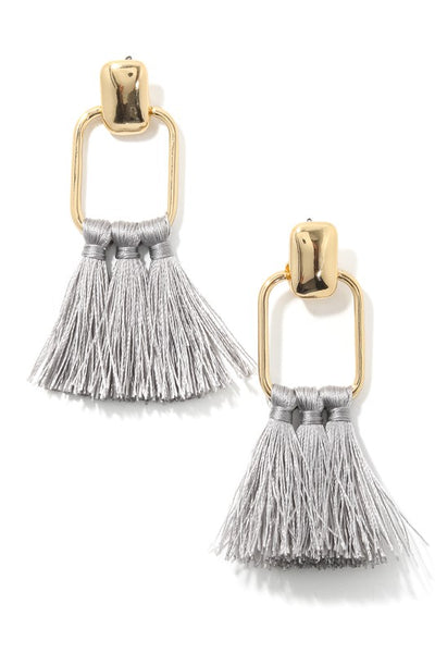 Triple Tassel Dangle Earrings