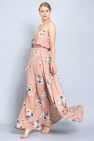 Floral Strapless Maxi Dress