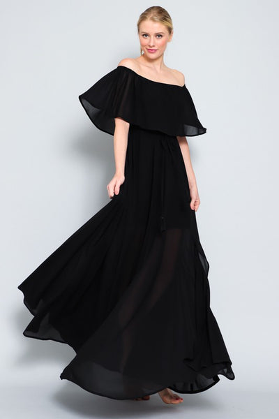 Off Shoulder Ruffled Top Maxi Dress