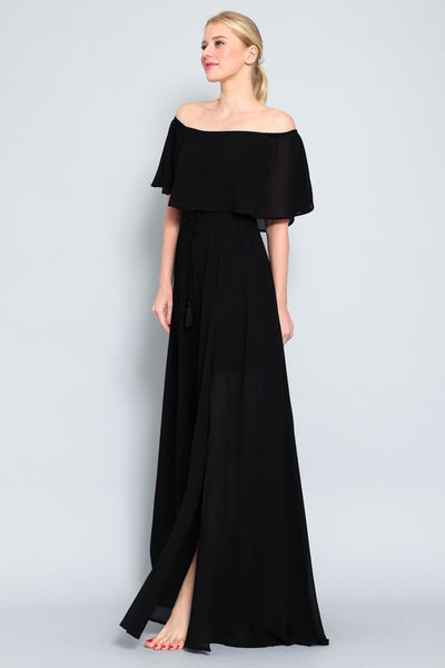Off Shoulder Ruffled Top Maxi Dress