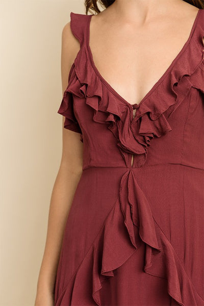 Sleeveless Ruffled Mini Dress