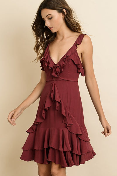 Sleeveless Ruffled Mini Dress