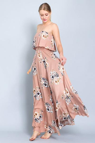 Floral Strapless Maxi Dress