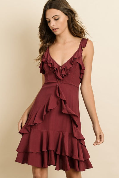 Sleeveless Ruffled Mini Dress