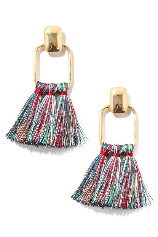 Triple Tassel Dangle Earrings
