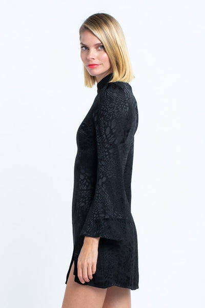 CHEETAH PRINT RUCHED MINI DRESS