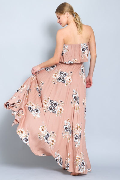 Floral Strapless Maxi Dress