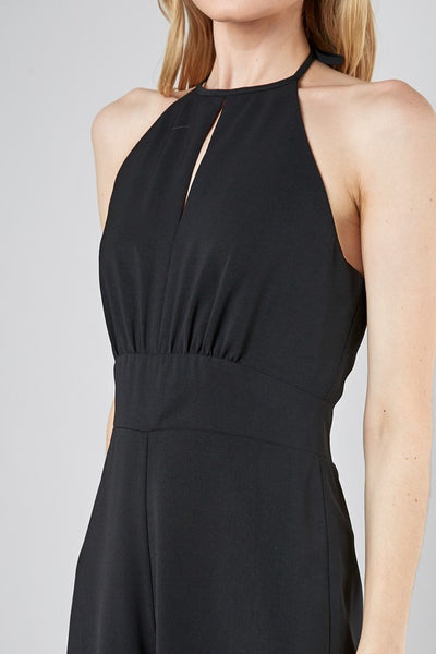 KEYHOLE HALTER NECKLINE JUMPSUIT