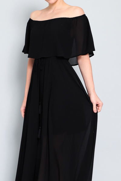Off Shoulder Ruffled Top Maxi Dress