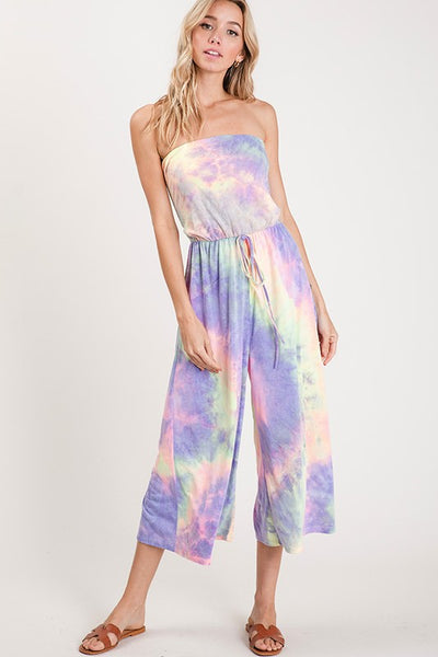 Tie Dye Cropped Jumpsuit