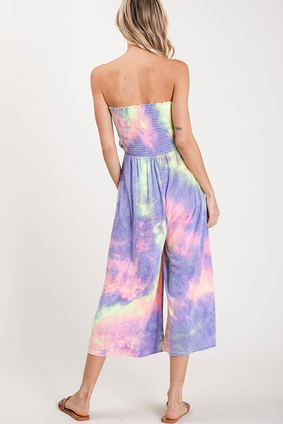 Tie Dye Cropped Jumpsuit