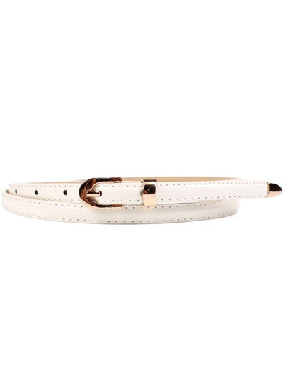 Gold Tipped Sleek Patent Skinny Belts