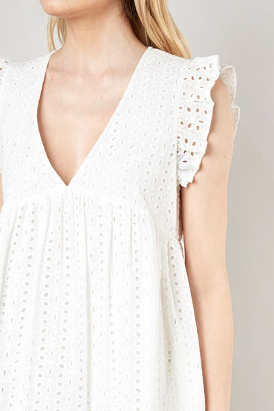 Eyelet Mini Dress with Shorts