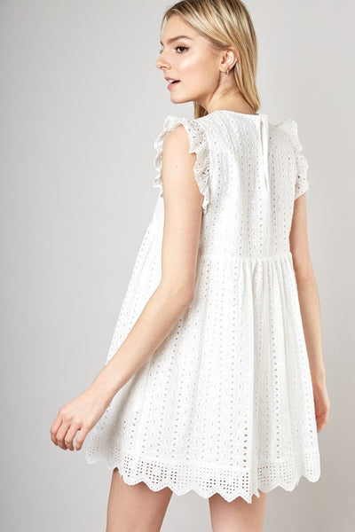Eyelet Mini Dress with Shorts