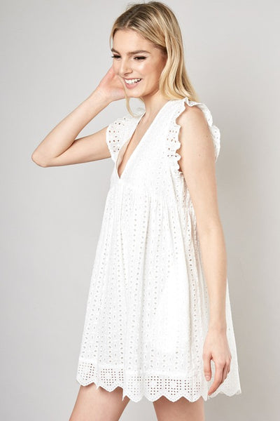 Eyelet Mini Dress with Shorts