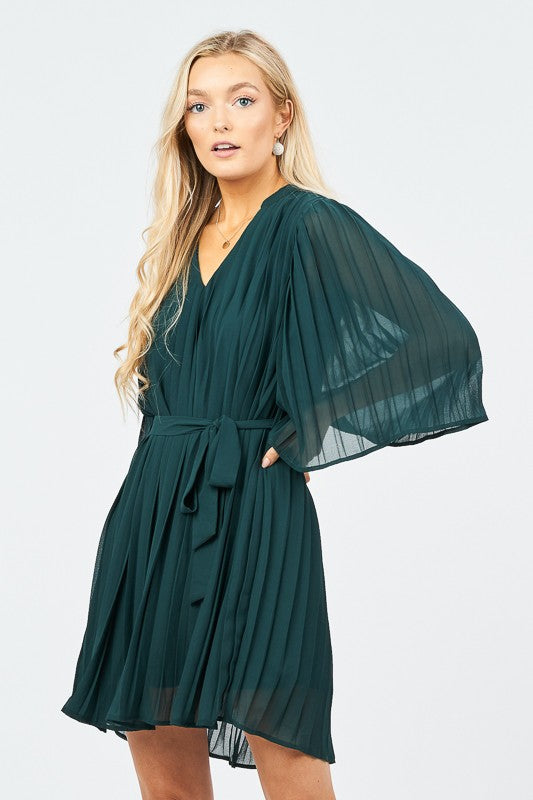 Pleated Mini Dress