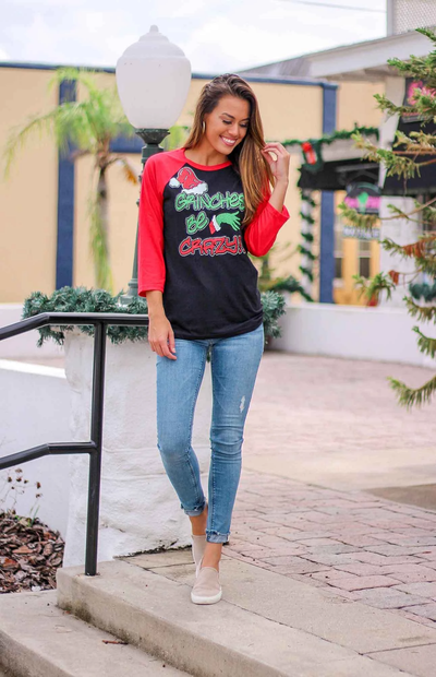 Grinches Be Crazy Baseball Christmas Tee