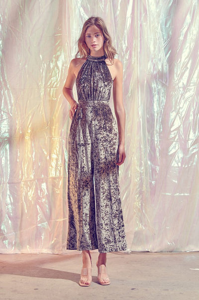 VELVET JUMPSUIT TURTLE NECK