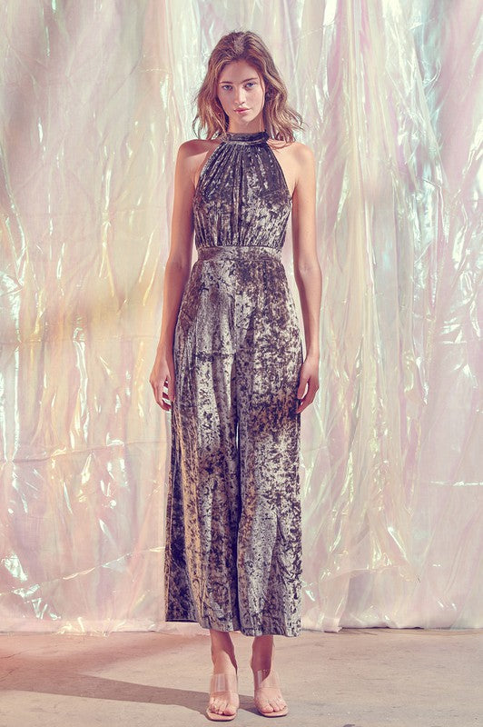 VELVET JUMPSUIT TURTLE NECK