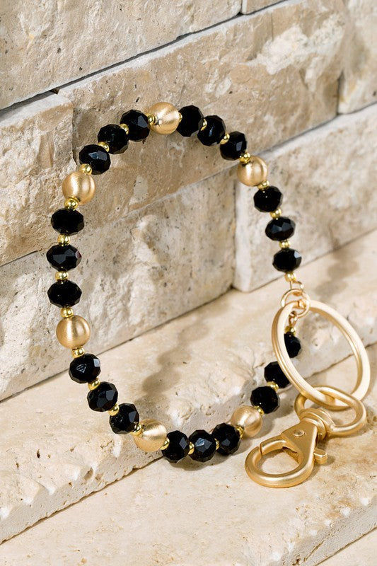 Satin Metal Key Ring Bracelet