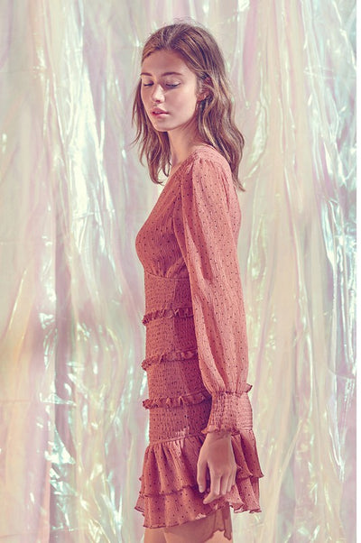 POLKA DOT RUFFLE DRESS