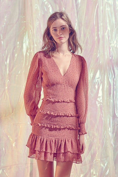 POLKA DOT RUFFLE DRESS