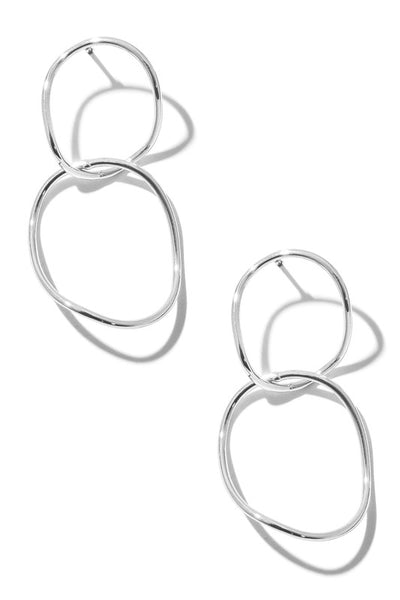 Tiered Hoop Linked Dangle Earrings