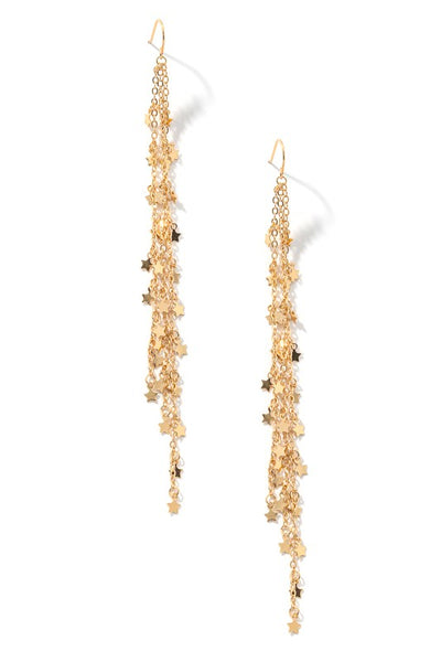 Star Dangle Chain Hook Earrings