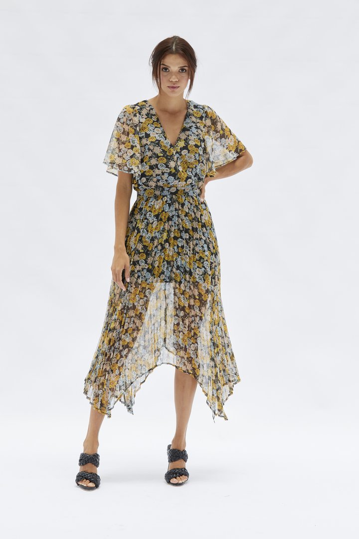 Zareen Pleated Midi Dress