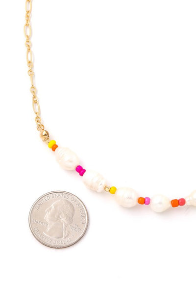 Multi Pearl Beaded Chain Necklace