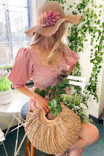 GINGHAM PRINTED TOP