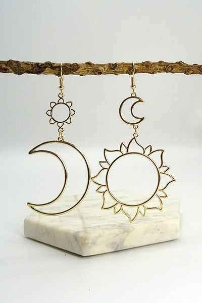 Sun & Moon Drop Earrings