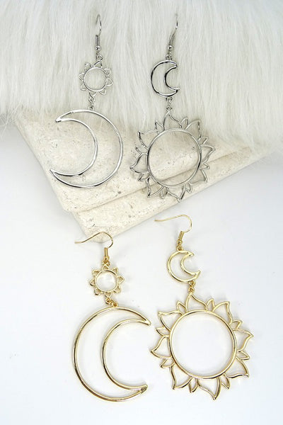 Sun & Moon Drop Earrings