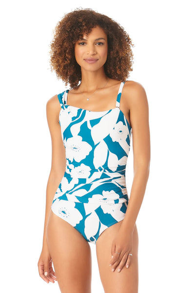 Off the Shoulder Twist One Piece Swimsuit