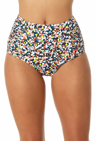 Women's Shirred High Waist Tummy Control Bikini Bottom