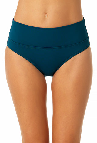 Women's Soft Band Mid Rise Bikini Swim Bottom