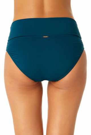 Women's Soft Band Mid Rise Bikini Swim Bottom