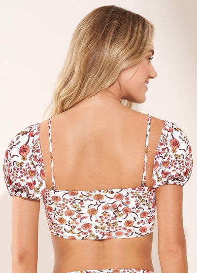 Maaji Wild Flower Daphne Puff Sleeve Bikini Top