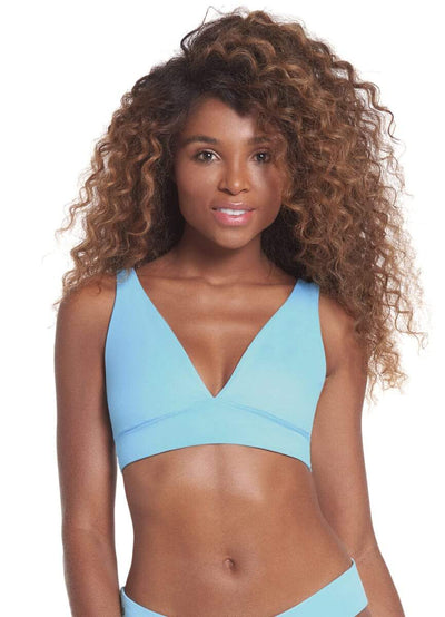 Maaji Sky Blue Allure Long Line Triangle Bikini Top