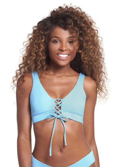 Maaji Sky Blue Allure Long Line Triangle Bikini Top