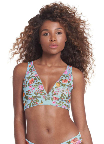 Maaji Sky Blue Allure Long Line Triangle Bikini Top
