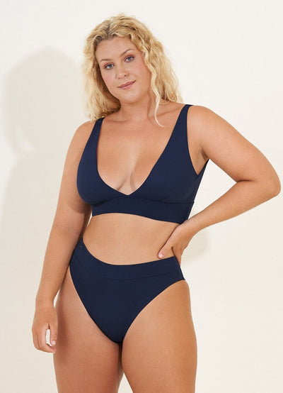 Maaji Indigo Blue Suzy Q High Rise/High Leg Bikini Bottom