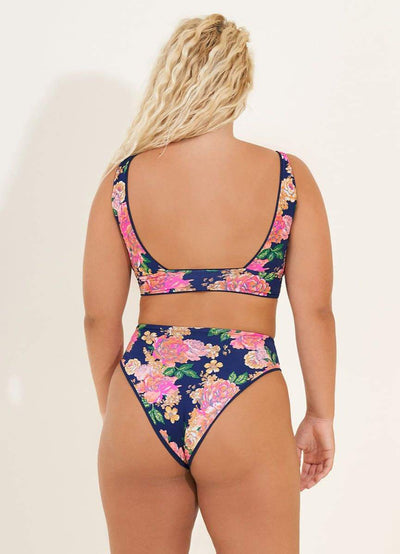 Maaji Indigo Blue Suzy Q High Rise/High Leg Bikini Bottom