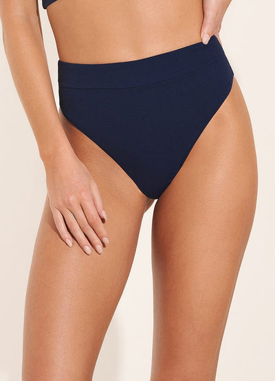 Maaji Indigo Blue Suzy Q High Rise/High Leg Bikini Bottom