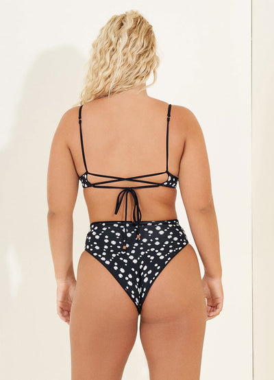 Maaji Black Orchid Suzy Q High Rise/High Leg Bikini Bottom