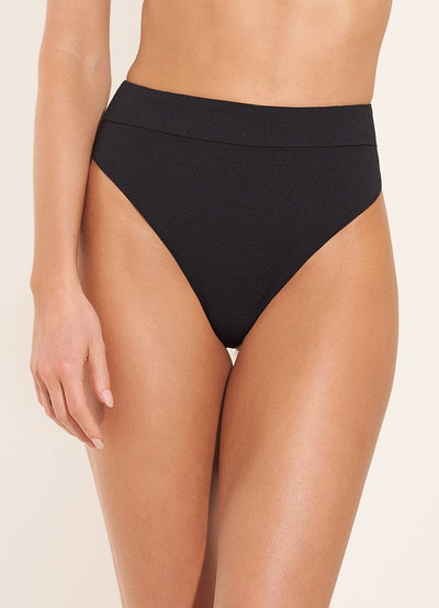 Maaji Black Orchid Suzy Q High Rise/High Leg Bikini Bottom