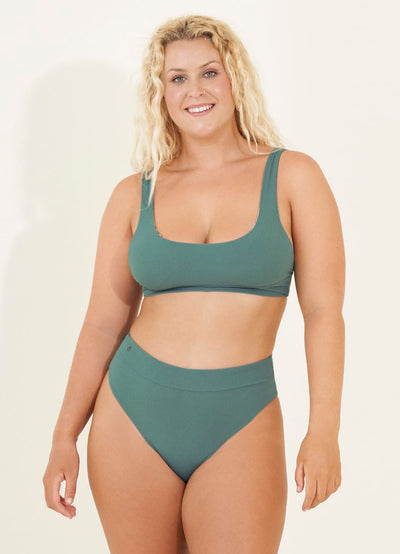 Maaji Eucalyptus Green Suzy Q High Rise/High Leg Bikini Bottom