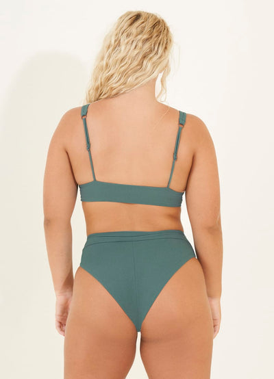Maaji Eucalyptus Green Suzy Q High Rise/High Leg Bikini Bottom